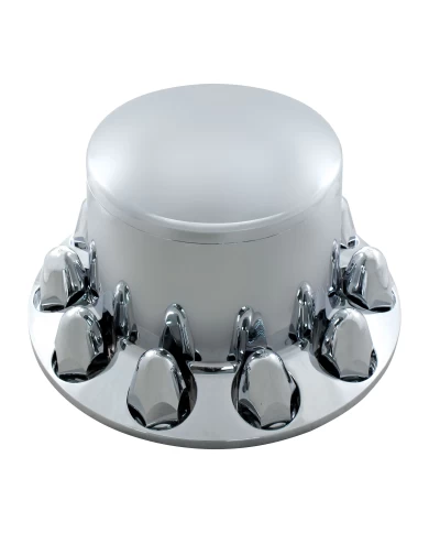 (CARD) CHROME PLASTIC ECONOMY DOME REAR AXLE COVER W/ REMOVABLE CAP - 1 1/2" PUSH-ON NUT COVER (CARD) CHROME PLASTIC ECONOMY DOME REAR AXLE COVER W/ REMOVABLE CAP - 1 1/2" PUSH-ON NUT COVER
