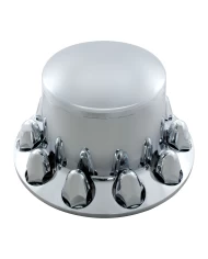 (CARD) CHROME PLASTIC ECONOMY DOME REAR AXLE COVER W/ REMOVABLE CAP - 1 1/2" PUSH-ON NUT COVER (CARD) CHROME PLASTIC ECONOMY DOME REAR AXLE COVER W/ REMOVABLE CAP - 1 1/2" PUSH-ON NUT COVER