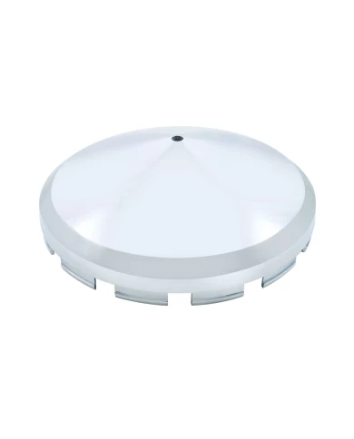 (BULK) CHROME PLASTIC FRONT POINTED AXLE COVER HUB CAP W/ HOLE (BULK) CHROME PLASTIC FRONT POINTED AXLE COVER HUB CAP W/ HOLE