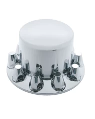 CHROME PLASTIC REAR AXLE COVER W/ REMOVABLE HUB CAP - 33mm THREAD-ON NUT COVER CHROME PLASTIC REAR AXLE COVER W/ REMOVABLE HUB CAP - 33mm THREAD-ON NUT COVER