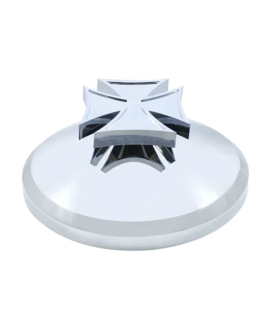 (BULK) CHROME PLASTIC REAR AXLE COVER HUB CAP W/ IRON CROSS SPINNER (BULK) CHROME PLASTIC REAR AXLE COVER HUB CAP W/ IRON CROSS SPINNER