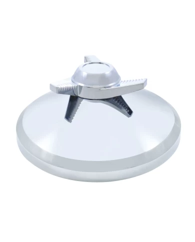 (BULK) CHROME PLASTIC REAR AXLE COVER HUB CAP W/ 3 BAR LEFT SPINNER (BULK) CHROME PLASTIC REAR AXLE COVER HUB CAP W/ 3 BAR LEFT SPINNER