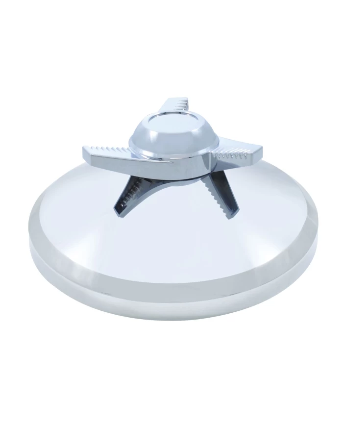 (BULK) CHROME PLASTIC REAR AXLE COVER HUB CAP W/ 3 BAR RIGHT SPINNER (BULK) CHROME PLASTIC REAR AXLE COVER HUB CAP W/ 3 BAR RIGHT SPINNER