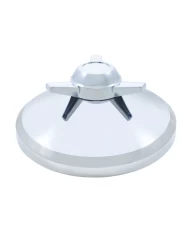 (BULK) CHROME PLASTIC REAR AXLE COVER HUB CAP W/ 3 BAR STRAIGHT SPINNER (BULK) CHROME PLASTIC REAR AXLE COVER HUB CAP W/ 3 BAR STRAIGHT SPINNER