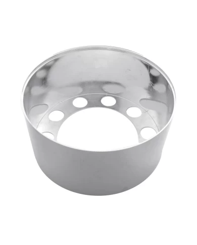 (BOX) CHROME PLASTIC SINGLE HUB DESIGN REAR AXLE COVER W/ REMOVABL HUB CAP - TEN 33MM THREAD-ON NUT COVER (BOX) CHROME PLASTIC SINGLE HUB DESIGN REAR AXLE COVER W/ REMOVABL HUB CAP - TEN 33MM THREAD-ON NUT COVER
