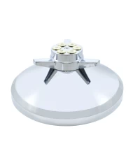 (BULK) CHROME PLASTIC REAR AXLE COVER HUB CAP W/ GUN CYLINDER SPINNER (BULK) CHROME PLASTIC REAR AXLE COVER HUB CAP W/ GUN CYLINDER SPINNER