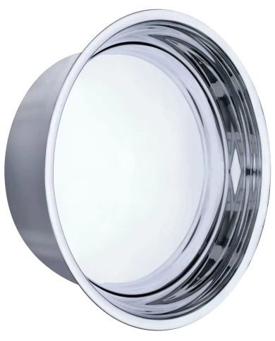 (BOX) CHROME PLASTIC "MOON" REAR AXLE COVER W/ REMOVABL HUB CAP - TEN 33MM THREAD-ON NUT COVER (BOX) CHROME PLASTIC "MOON" REAR AXLE COVER W/ REMOVABL HUB CAP - TEN 33MM THREAD-ON NUT COVER