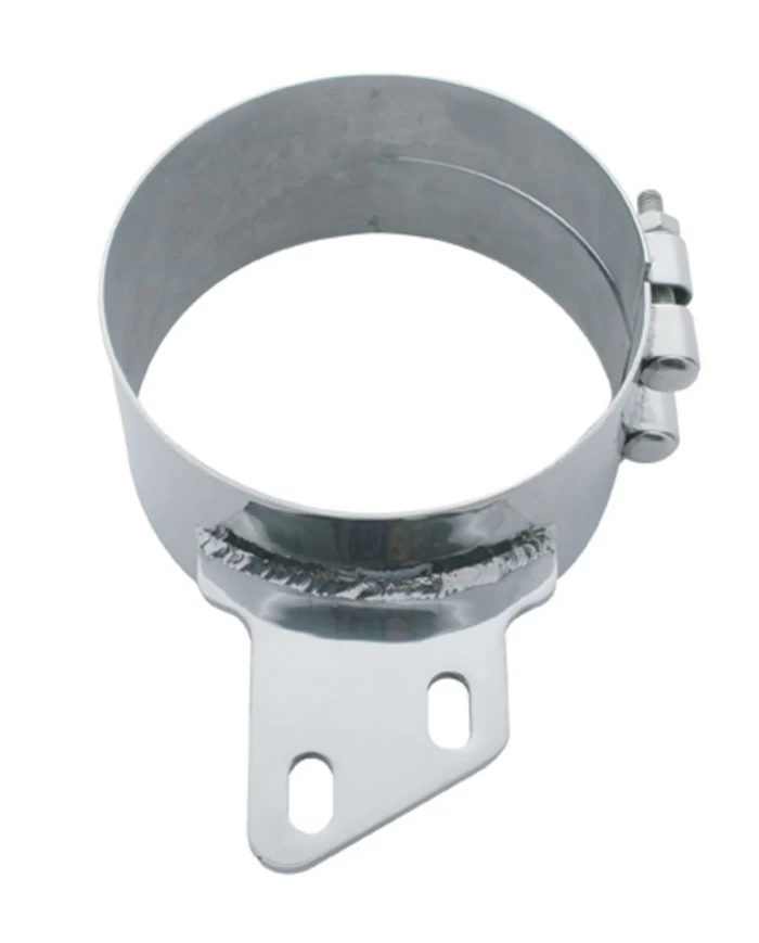 (BULK) STAINLESS STEEL 7" BUTT JOINT EXHAUST CLAMP W/ ANGLED BRACKET (BULK) STAINLESS STEEL 7" BUTT JOINT EXHAUST CLAMP W/ ANGLED BRACKET
