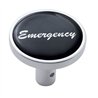 UP23350-"Emergency" Long Air Valve Knob - Black Glossy Sticker