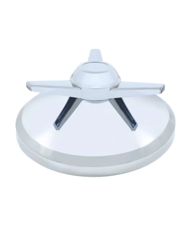 (BULK) CHROME PLASTIC REAR AXLE COVER HUB CAP W/ 3 EXTRA LARGE BAR STRAIGHT SPINNER (BULK) CHROME PLASTIC REAR AXLE COVER HUB CAP W/ 3 EXTRA LARGE BAR STRAIGHT SPINNER