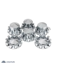 (CBOX) CHROME POINTED AXLE COVER COMBO KIT W/ 33MM THREAD-ON CYLINDER NUT COVER (CBOX) CHROME POINTED AXLE COVER COMBO KIT W/ 33MM THREAD-ON CYLINDER NUT COVER