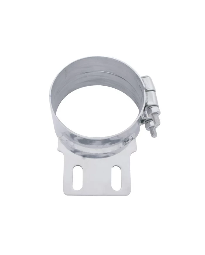 (BULK) STAINLESS STEEL 5" BUTT JOINT EXHAUST CLAMP W/ STRAIGHT BRACKET (BULK) STAINLESS STEEL 5" BUTT JOINT EXHAUST CLAMP W/ STRAIGHT BRACKET