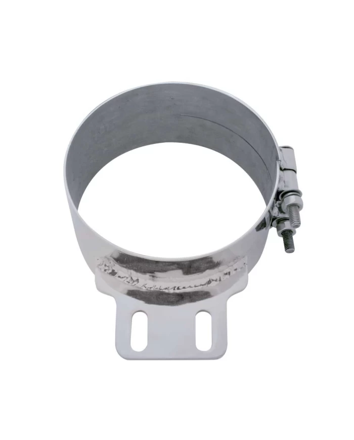 (BULK) STAINLESS STEEL 7" BUTT JOINT EXHAUST CLAMP W/ STRAIGHT BRACKET (BULK) STAINLESS STEEL 7" BUTT JOINT EXHAUST CLAMP W/ STRAIGHT BRACKET