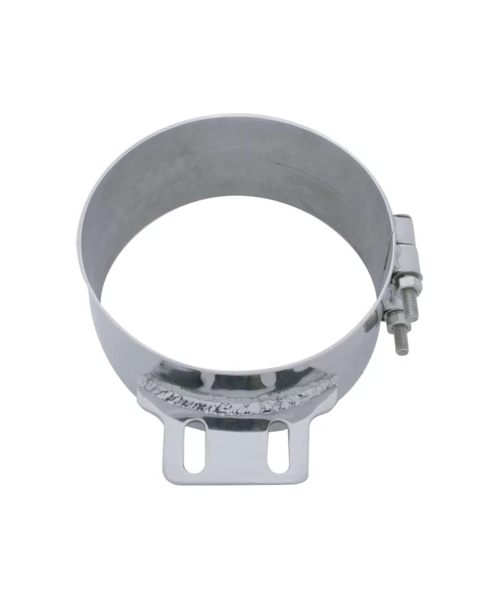 (BULK) STAINLESS STEEL 8" BUTT JOINT EXHAUST CLAMP W/ STRAIGHT BRACKET (BULK) STAINLESS STEEL 8" BUTT JOINT EXHAUST CLAMP W/ STRAIGHT BRACKET