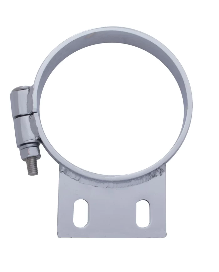 (BULK) CHROME PETERBILT CAB 5" EXHAUST CLAMP (BULK) CHROME PETERBILT CAB 5" EXHAUST CLAMP