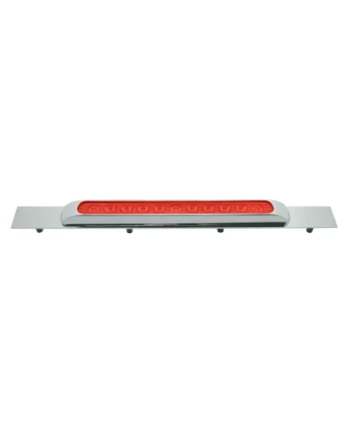 (BULK) CHROME TOP MUD FLAP PLATE W/ 11 RED LED 17" LIGHT BAR W/ BEZEL - RED LENS (BULK) CHROME TOP MUD FLAP PLATE W/ 11 RED LED 17" LIGHT BAR W/ BEZEL - RED LENS