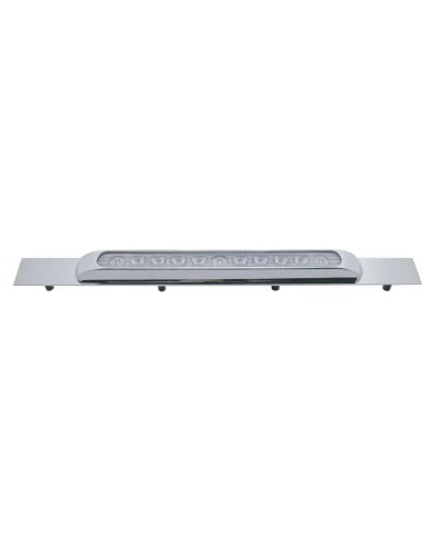 (BULK) CHROME TOP MUD FLAP PLATE W/ 11 AMBER LED 17" LIGHT BAR - CLEAR LENS (BULK) CHROME TOP MUD FLAP PLATE W/ 11 AMBER LED 17" LIGHT BAR - CLEAR LENS