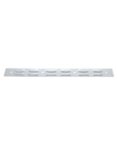 (BULK) CHROME 2"L x 24"W LOUVERED TOP MUD FLAP PLATE - BOLT THRU (BULK) CHROME 2"L x 24"W LOUVERED TOP MUD FLAP PLATE - BOLT THRU