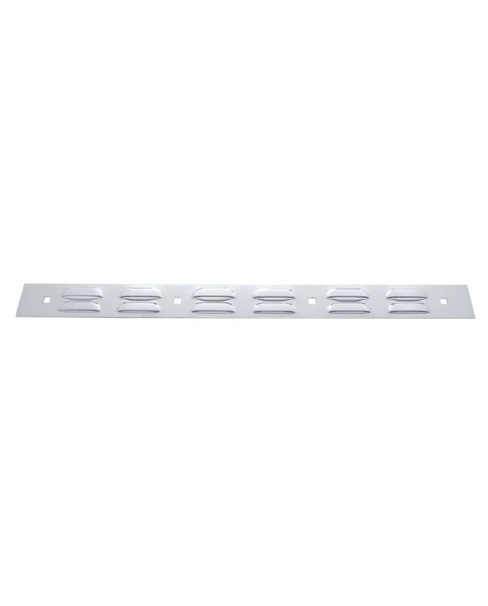 (BULK) CHROME 2"L x 24"W LOUVERED TOP MUD FLAP PLATE - BOLT THRU (BULK) CHROME 2"L x 24"W LOUVERED TOP MUD FLAP PLATE - BOLT THRU