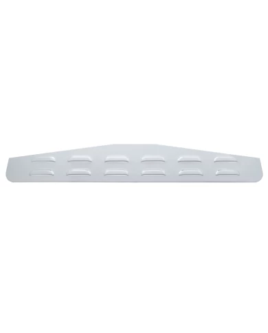 (BULK) CHROME 4"L x 24"W LOUVERED BOTTOM MUD FLAP PLATE W/O LIP - WELDED STUD (BULK) CHROME 4"L x 24"W LOUVERED BOTTOM MUD FLAP PLATE W/O LIP - WELDED STUD