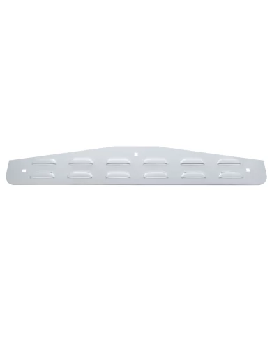 (BULK) CHROME 4"L x 24"W LOUVERED BOTTOM MUD FLAP PLATE W/O LIP - BOLT THRU STUDS (BULK) CHROME 4"L x 24"W LOUVERED BOTTOM MUD FLAP PLATE W/O LIP - BOLT THRU STUDS
