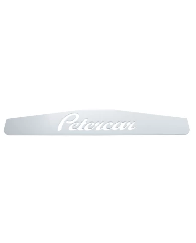 (BULK) CHROME 4"L x 24"W SCRIPTED BOTTOM MUD FLAP PLATE W/ WELDED STUD - PETERCAR (BULK) CHROME 4"L x 24"W SCRIPTED BOTTOM MUD FLAP PLATE W/ WELDED STUD - PETERCAR