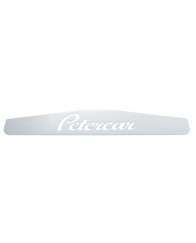 (2/CARD) CHROME 4" x 24" SCRIPTED BOTTOM PLATE W/ STUDS - PETERCAR (2/CARD) CHROME 4" x 24" SCRIPTED BOTTOM PLATE W/ STUDS - PETERCAR