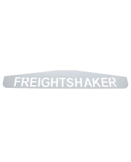 (BULK) CHROME 4"L x 24"W SCRIPTED BOTTOM MUD FLAP PLATE W/ WELDED STUD - FREIGHTSHAKER (BULK) CHROME 4"L x 24"W SCRIPTED BOTTOM MUD FLAP PLATE W/ WELDED STUD - FREIGHTSHAKER