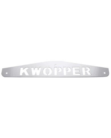 (BULK) CHROME 4"L x 24"W SCRIPTED BOTTOM MUD FLAP PLATE W/ BOLT THRU - KWOPPER (BULK) CHROME 4"L x 24"W SCRIPTED BOTTOM MUD FLAP PLATE W/ BOLT THRU - KWOPPER