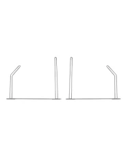 (2/BULK) CHROME 24"W 45° ANGLED ANTI-SAIL BRACKET