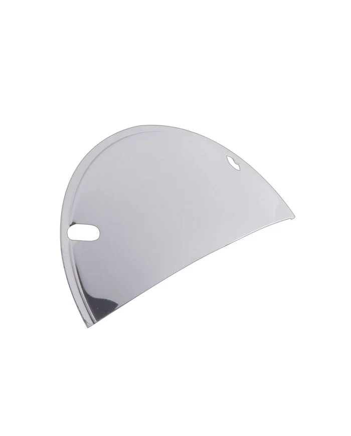 7" HALF MOON HEADLIGHT SHIELD, CHROME PLATED