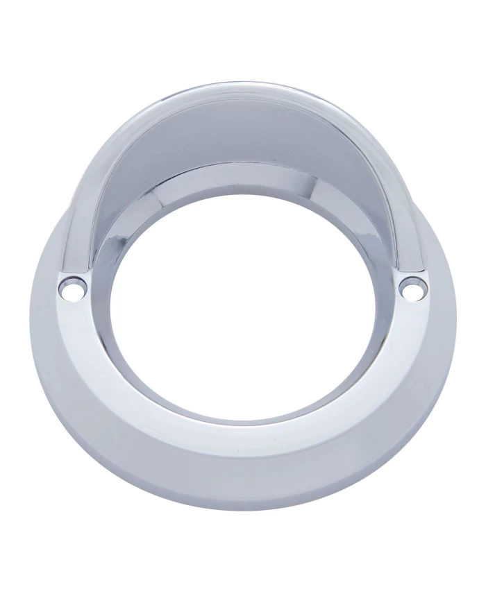(CARD) CHROME PLASTIC 2" ROUND BEZEL W/ VISOR