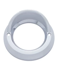 (CARD) CHROME PLASTIC 2" ROUND BEZEL W/ VISOR