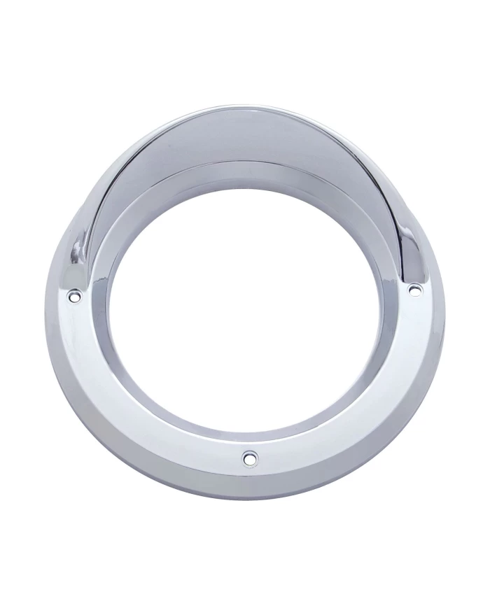 (BULK) CHROME PLASTIC BEZEL W/ VISOR - 4" ROUND