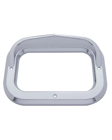 (CARD) CHROME PLASTIC RECTANGULAR BEZEL W/ VISOR