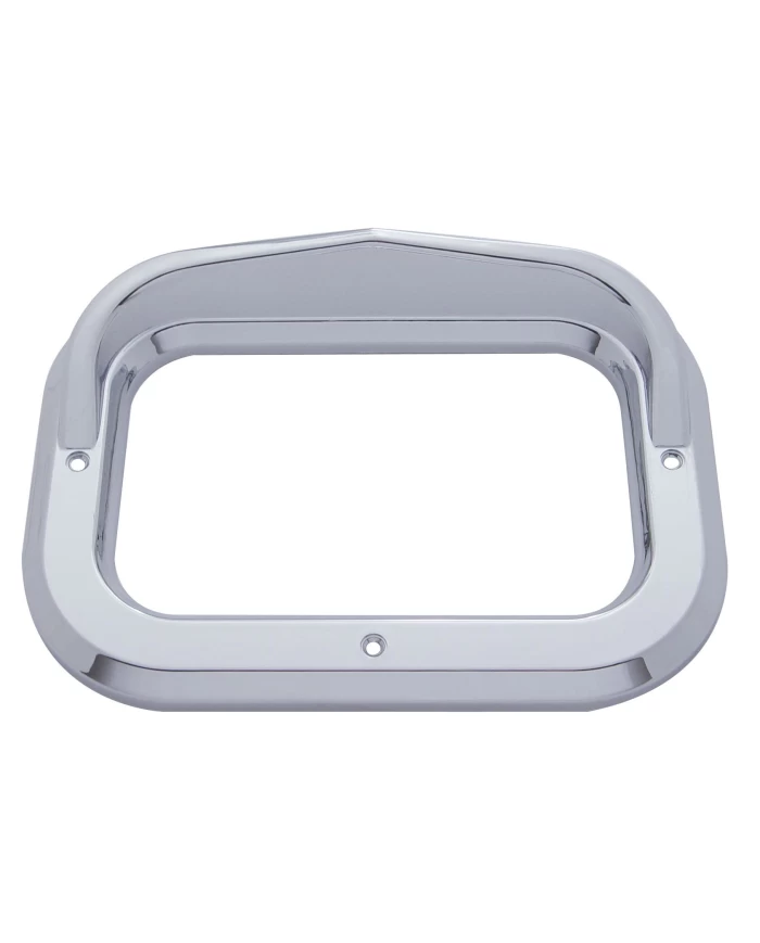 (CARD) CHROME PLASTIC RECTANGULAR BEZEL W/ VISOR