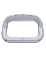 (CARD) CHROME PLASTIC RECTANGULAR BEZEL W/ VISOR