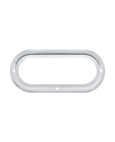 (CARD) CHROME PLASTIC OVAL BEZEL W/ VISOR