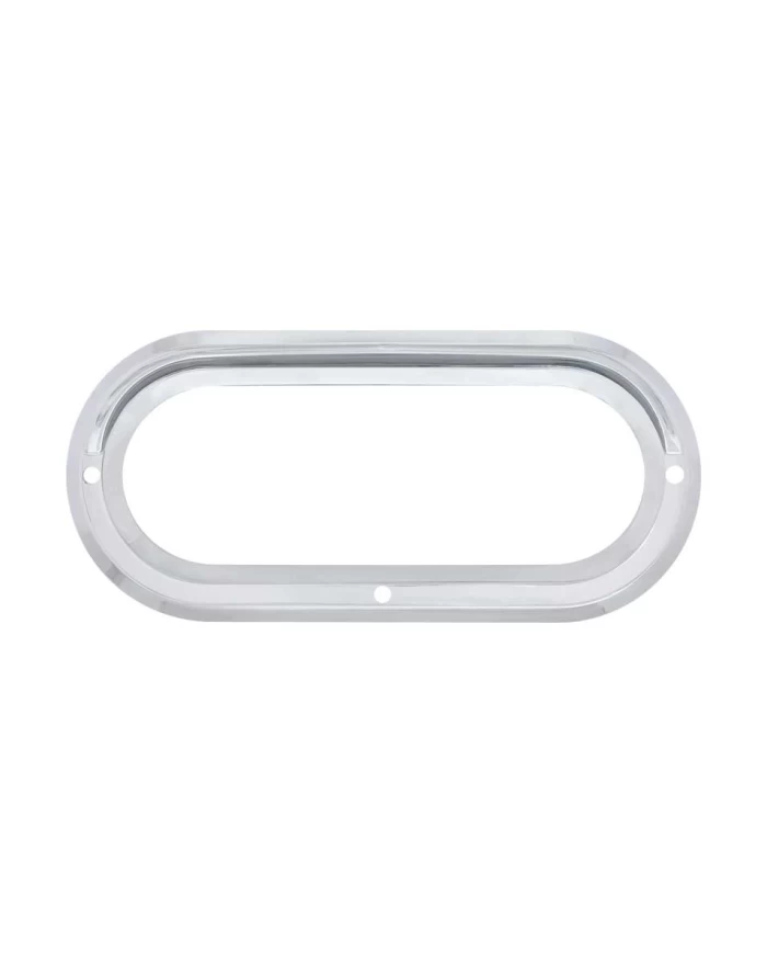 (CARD) CHROME PLASTIC OVAL BEZEL W/ VISOR