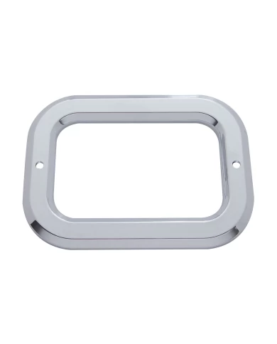 (CARD) CHROME PLASTIC RECTANGULAR BEZEL W/O VISOR