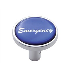 UP23351-"Emergency" Long Air Valve Knob - Blue Glossy Sticker