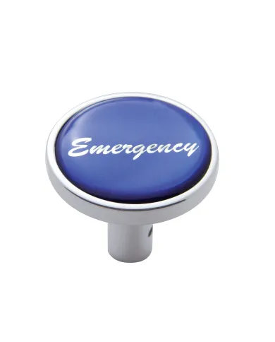 UP23351-"Emergency" Long Air Valve Knob - Blue Glossy Sticker