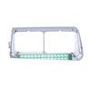 UP32581-14 LED Headlight Bezel For 1989-2009 Freightliner FLD - Driver - Green LED/Clear Lens