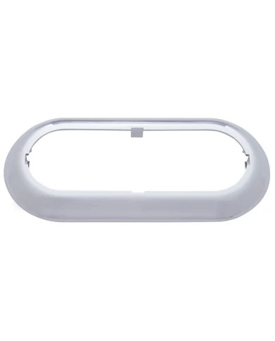 (CARD) CHROME PLASTIC SNAP-ON OVAL LIGHT BEZEL