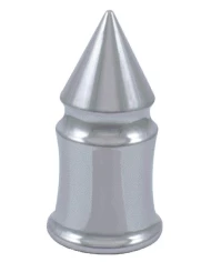 (BULK) CHROME PLASTIC 33mm THREAD-ON V SPIKE NUT COVER W/ FLANGE (BULK) CHROME PLASTIC 33mm THREAD-ON V SPIKE NUT COVER W/ FLANGE