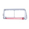 UP32582-14 LED Headlight Bezel For 1989-2009 Freightliner FLD - Driver - Red LED/Clear Lens