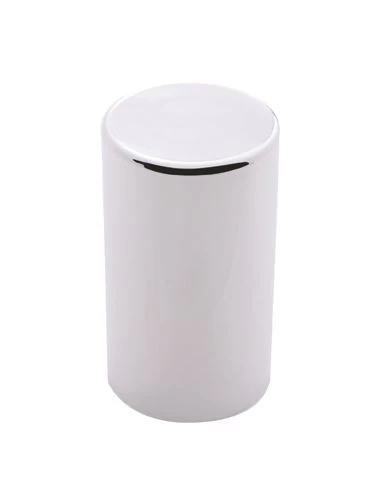 (BULK) CHROME PLASTIC 33mm X 3 1/2" CYLINDER PUSH-ON NUT COVER