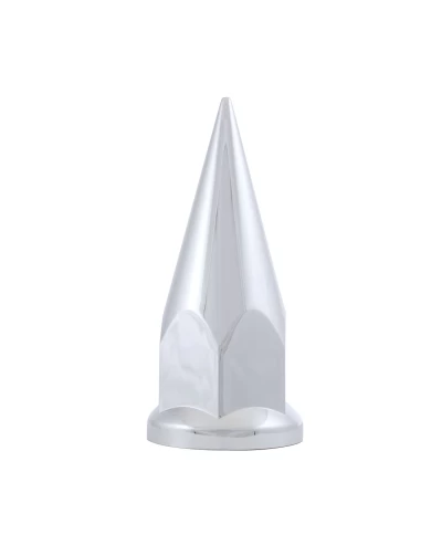 (BULK) CHROME PLASTIC 33mm X 4 7/8" PUSH-ON WITH FLANGE SPIKE NUT COVER