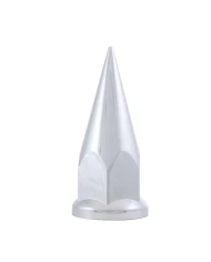 (BULK) CHROME PLASTIC 33mm X 4 7/8" PUSH-ON WITH FLANGE SPIKE NUT COVER