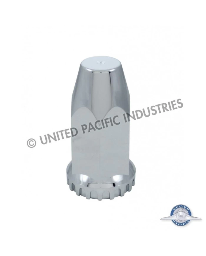 (BULK) CHROME PLASTIC 33MM 4" TALL THREAD-ON NUT COVER